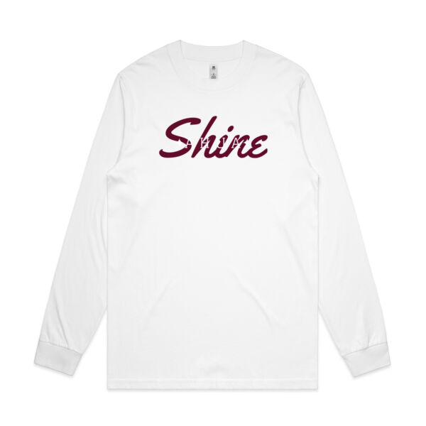 Star Shine White on Maroon Adult's Long Sleeve Tee Thumbnail
